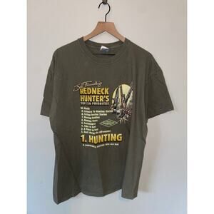 Vintage Jeff Foxworthy Shirt Redneck Hunters Top Ten Priorities Green Tee XL